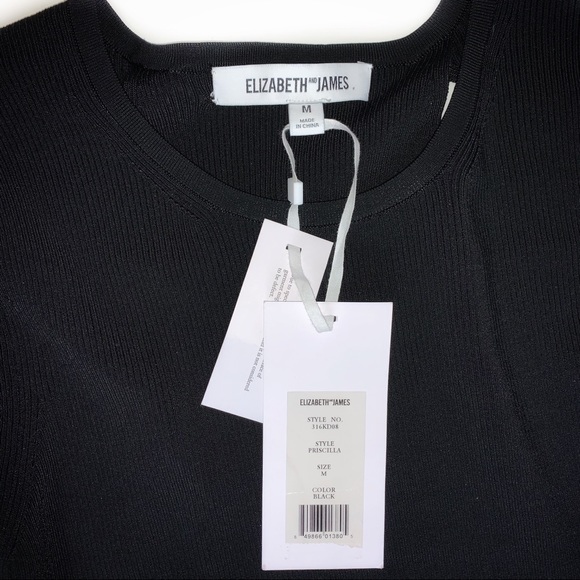 ELIZABETH AND JAMES Priscilla Dress Black, Size Medium - Picture 5 of 7